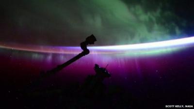 Still from timelapse footage of the Northern Lights