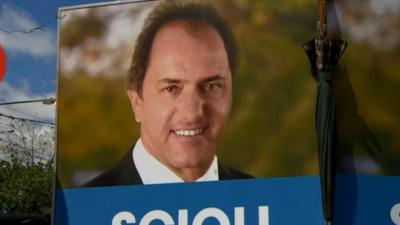 Poster of Daniel Scioli, election candidate