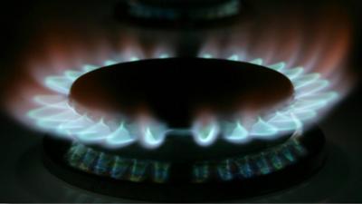 A gas ring with flames