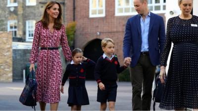 Princess Charlotte with the Duke and Duchess of Cambridge