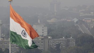 A thick layer of smog is seen on Delhi"s skyline