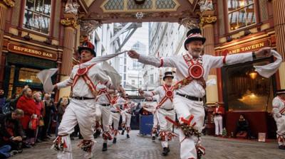 Morris dancers in Leadenhall Market