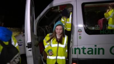 Schoolchildren at Dunmail Raise