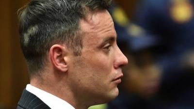 Former Paralympian Oscar Pistorius attends sentencing for the murder of Reeva Steenkamp