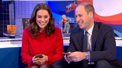 Kate and William in the Blue Peter studio