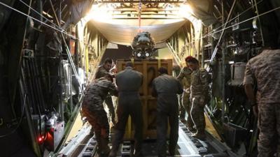 Jordanian airforce aid drop