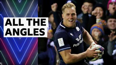 Duhan van de Merwe scores an incredible try for Scotland