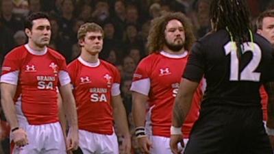 Wales stare down the haka in 2008