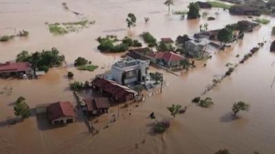 Flooded house