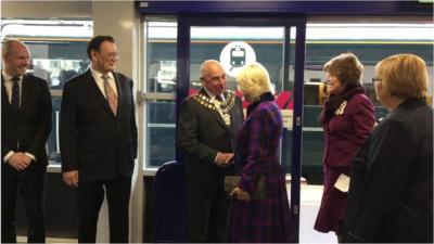 The Duchess of Cornwall meeting the Mayor of Swindon