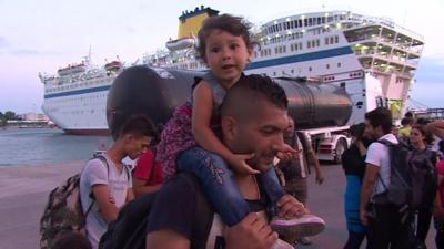 Migrants arriving in Greece