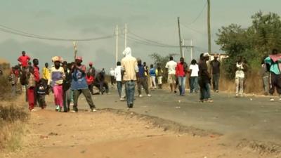 Protestors in Zimbabwe