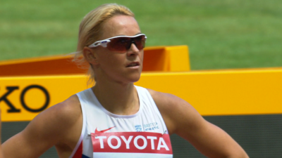 Jenny Meadows in the 800m heats