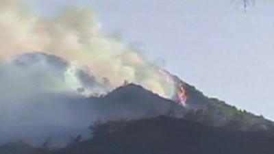 Hillside in Cyprus on fire