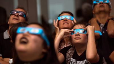 People watching the eclipse