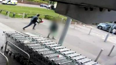 Man running to his car