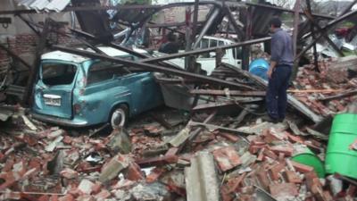 Tornado damage in Dolores, Uruguay