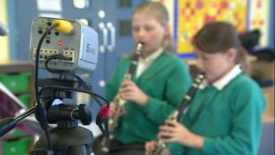 Kids having a music lesson with a difference