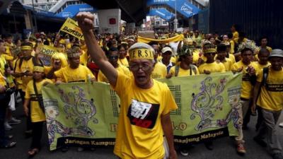 Protesters in Malaysia