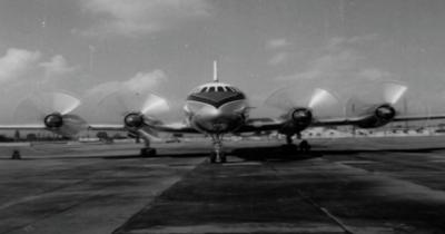 The front of the Britannia showing four propellers