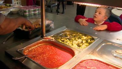 Child waits for free school meal