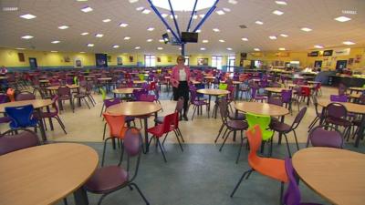 Large school dining-room