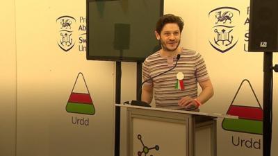 Iwan Rheon at the Urdd Eisteddfod