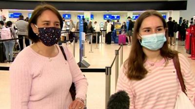 Passengers at Birmingham Airport