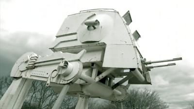 A replica of a Star Wars AT-ST Walker