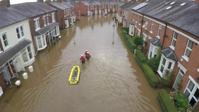 A Carlisle street underwater