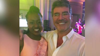 Simon Cowell and Sarah Ikumu