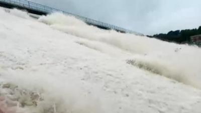 The dam at Toddbrook Reservoir.