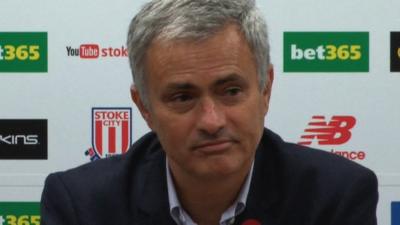 Jose Mourinho speaks to the press after Chelsea's League Cup defeat to Stoke