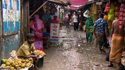 Korail slum in Dhaka, Bangladesh