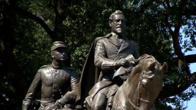 Dallas park Robert E Lee statue, which has been removed.