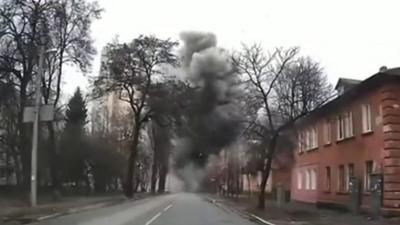 Smoke rising from a building