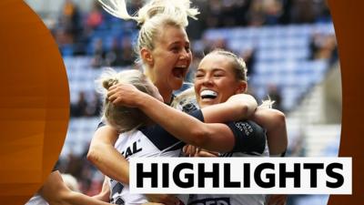 England women celebrate another try against Canada