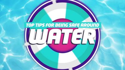 Water safety tips logo.