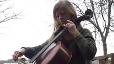 Musician in garden