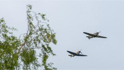 RAF flypast over Captain Tom Moore's house