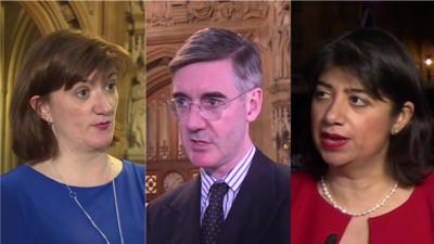 Nicky Morgan, Jacob Rees-Mogg and Seema Malhotra