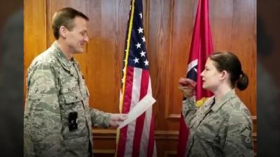 Airmen use dinosaur puppet