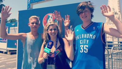 Jenny with two Icelandic fans