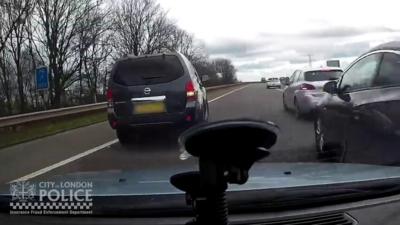 Dashcam footage from the crash