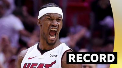 Miami Heat's Jimmy Butler celebrates