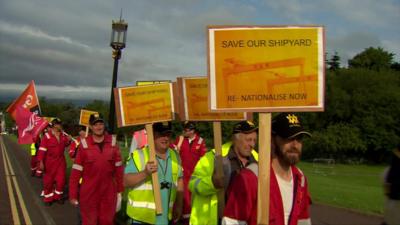 Harland and Wolff protestors