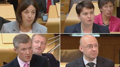 Kezia Dugdale, Ruth Davidson, Willie Rennie and Patrick Harvie