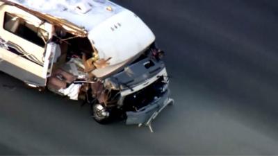 Motorhome on highway in Los Angeles