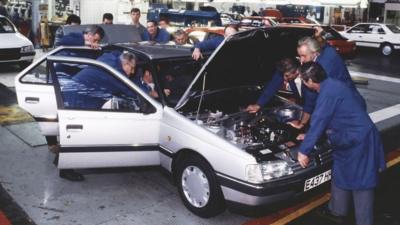 Peugeot 405 production at Ryton, 1987