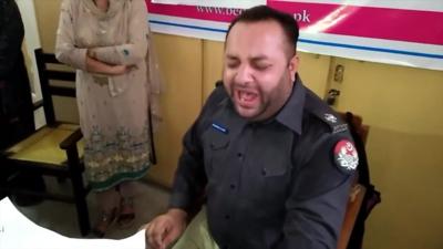 Video of Pakistani policeman Shahbaz Sami singing has become a huge hit